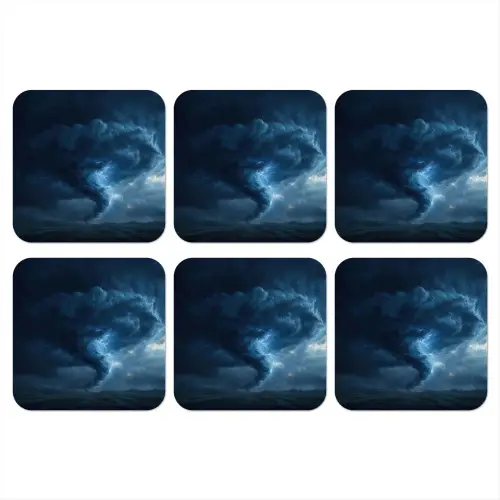 Tornado - Duister - Wolken onderzetter kurk middel -3d