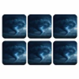 Tornado - Duister - Wolken onderzetter kurk middel -3d