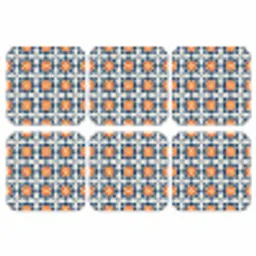 Traditioneel - Tegel - Oranje onderzetter kurk middel 366 -3d