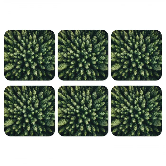 Bomen - Naaldwoud - Structuur onderzetter kurk middel -3d