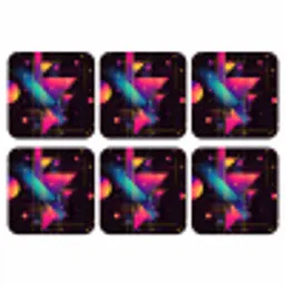 Driehoeken - Cirkels - Abstract - Sterren onderzetter kurk middel -3d