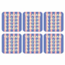 Try again - Strepen - Roze - Verticaal - Blauw onderzetter kurk middel -3d