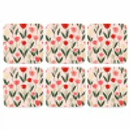 Tulpen - Modern - Roze onderzetter kurk middel -3d