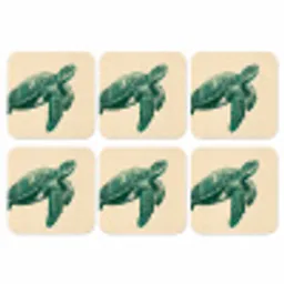 Schildpad - Sierlijk - Groen - Schild onderzetter kurk middel -3d