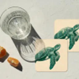 Schildpad - Sierlijk - Groen - Schild onderzetter kurk middel -sfeer4