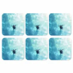Schildpad - Zee - Blauw - Schittering onderzetter kurk middel -3d