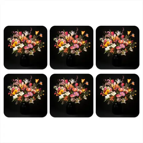 Vaas - Bloemen - Tulpen onderzetter kurk middel -3d