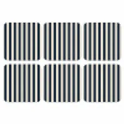 Verticale strepen - Blauw - Crème onderzetter kurk middel 366 -3d