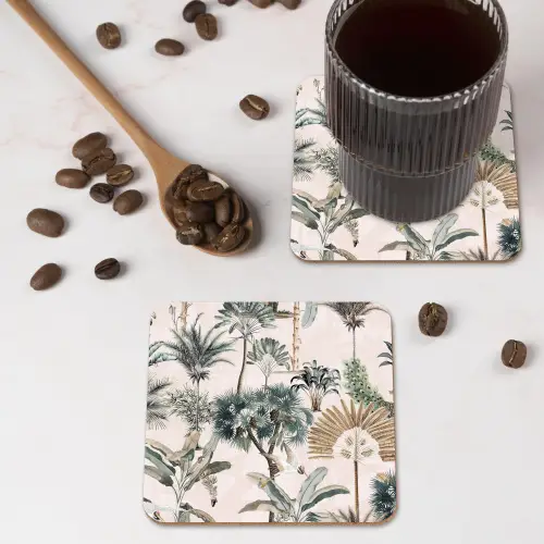 Inductie afdekplaat - Vintage - Jungle - Dieren - Natuur - Inductie beschermer onderzetter kurk middel -sfeer2