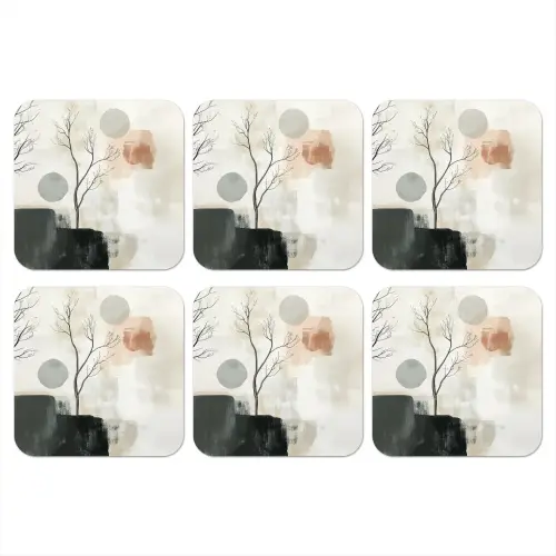 Wabi sabi - Beige - Plant onderzetter kurk middel -3d