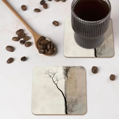 Wabi sabi - Plant - Beige onderzetter kurk middel -sfeer2