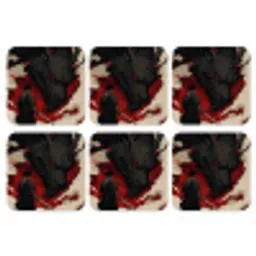 Krijger - Draak - Zwart - Rood - Rook onderzetter kurk middel -3d
