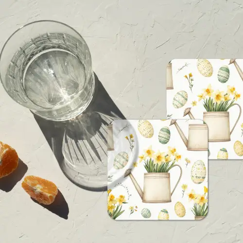 Gieter - Bloemen - Eieren onderzetter kurk middel -sfeer4
