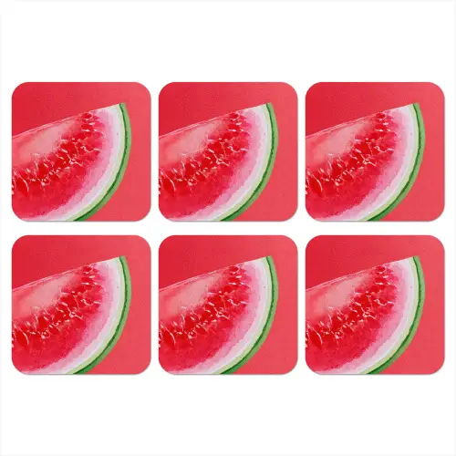 Watermeloen - Rood - Zomers onderzetter kurk middel -3d