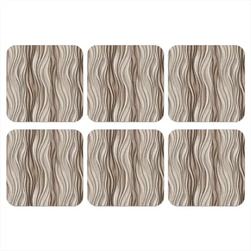 Golven - 3D - Crème onderzetter kurk middel 366 -3d