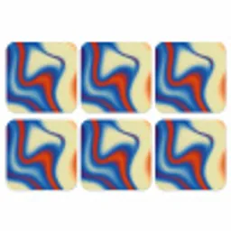 Golven - Kleurrijk - Abstract onderzetter kurk middel -3d
