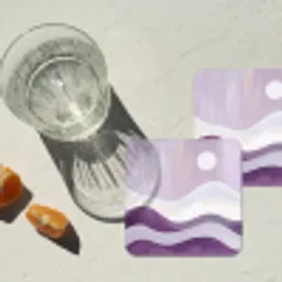 Golven - Heuvels - Abstract - Paars onderzetter kurk middel -sfeer4