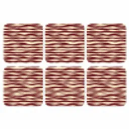 Golven - Rood - Patroon - Crème onderzetter kurk middel 366 -3d