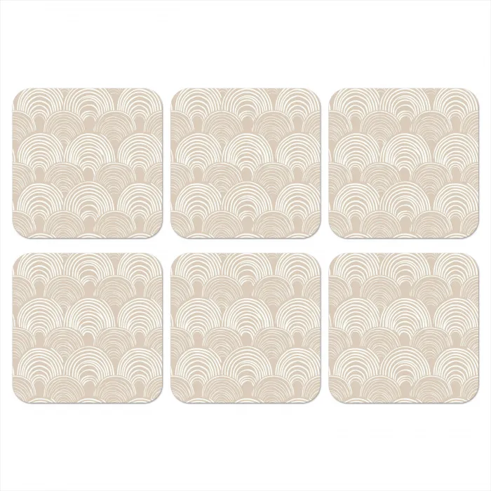 Golven - Structuur - Beige onderzetter kurk middel 366 -3d