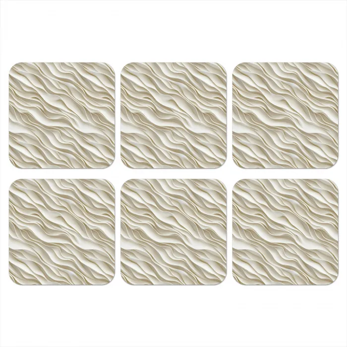 Golven - Wit - Minimalistisch onderzetter kurk middel 366 -3d