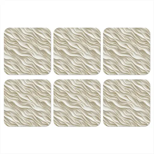 Golven - Wit - Minimalistisch onderzetter kurk middel 366 -3d