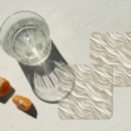 Golven - Wit - Minimalistisch onderzetter kurk middel 366 -sfeer4