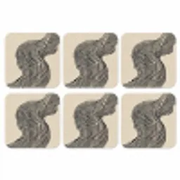 Golvend - Lijnen - Abstract - Silhouet onderzetter kurk middel -3d