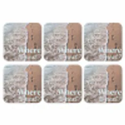 Where to next - Strand - Voetstappen onderzetter kurk middel -3d