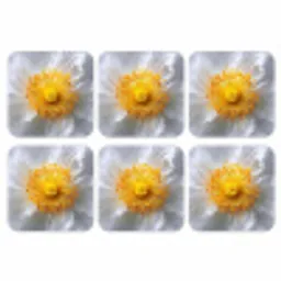 Wit - Bloem - Elegant onderzetter kurk middel -3d