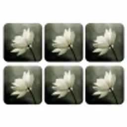 Wit - Lotus - Donker - Bloem onderzetter kurk middel -3d