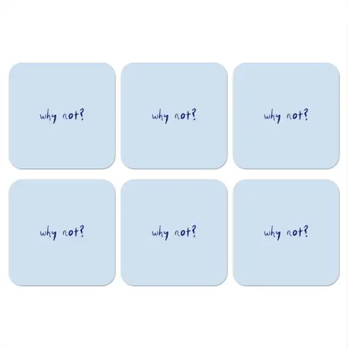 Why not - Blauw - Donker blauw - Quote onderzetter kurk middel -3d