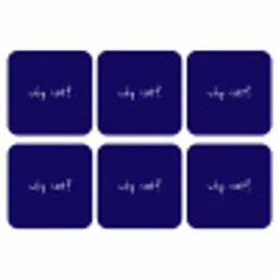Why not - Blauw - Handgeschreven onderzetter kurk middel -3d