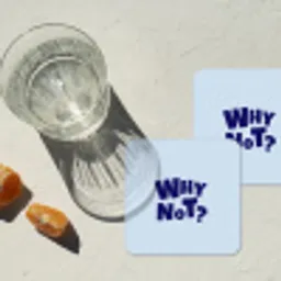 Why not - Blauw - Licht blauw - Quote onderzetter kurk middel -sfeer4