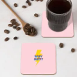 Why not - Bliksem - Roze onderzetter kurk middel -sfeer2