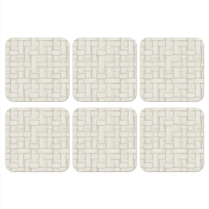 Vlechtwerk - Banen - Beige onderzetter kurk middel 366 -3d