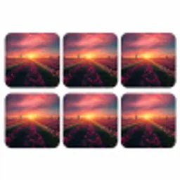 Windmolen - Zonsondergang - Landschap onderzetter kurk middel -3d