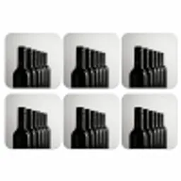 Wijnflessen - Zwart - Minimalistisch onderzetter kurk middel -3d