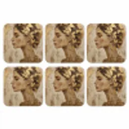 Vrouw - Goud - Abstract - Textuur onderzetter kurk middel -3d