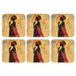 Vrouw - Silhouet - Patronen - Sierlijk onderzetter kurk middel -3d