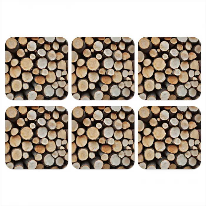 Hout - Boomstammen - Textuur onderzetter kurk middel -3d