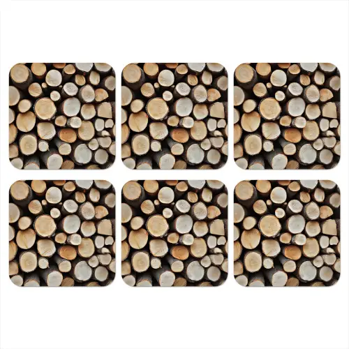 Hout - Boomstammen - Textuur onderzetter kurk middel -3d