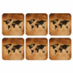 Wereldkaart - Bruin - Kaart onderzetter kurk middel -3d