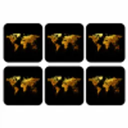 Wereldkaart - Goud - Druipen - Zwart onderzetter kurk middel -3d