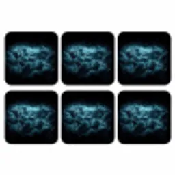 Wereldkaart - Bliksem - Blauw onderzetter kurk middel -3d