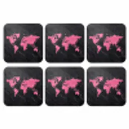 Wereldkaart - Roze - Marmer onderzetter kurk middel -3d