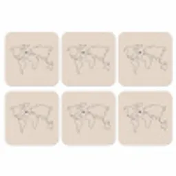 Wereldkaart - Simpel - Vliegtuig onderzetter kurk middel -3d