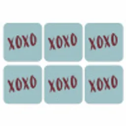 XOXO - Blauw - Rood onderzetter kurk middel -3d