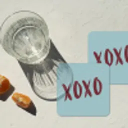 XOXO - Blauw - Rood onderzetter kurk middel -sfeer4