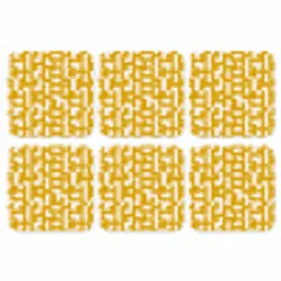 Geel - Beige - Patroon onderzetter kurk middel 366 -3d