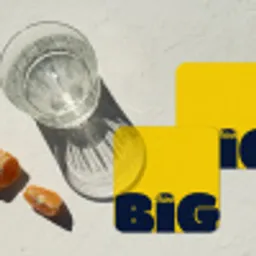 Geel - Think big - Grafisch onderzetter kurk middel -sfeer4